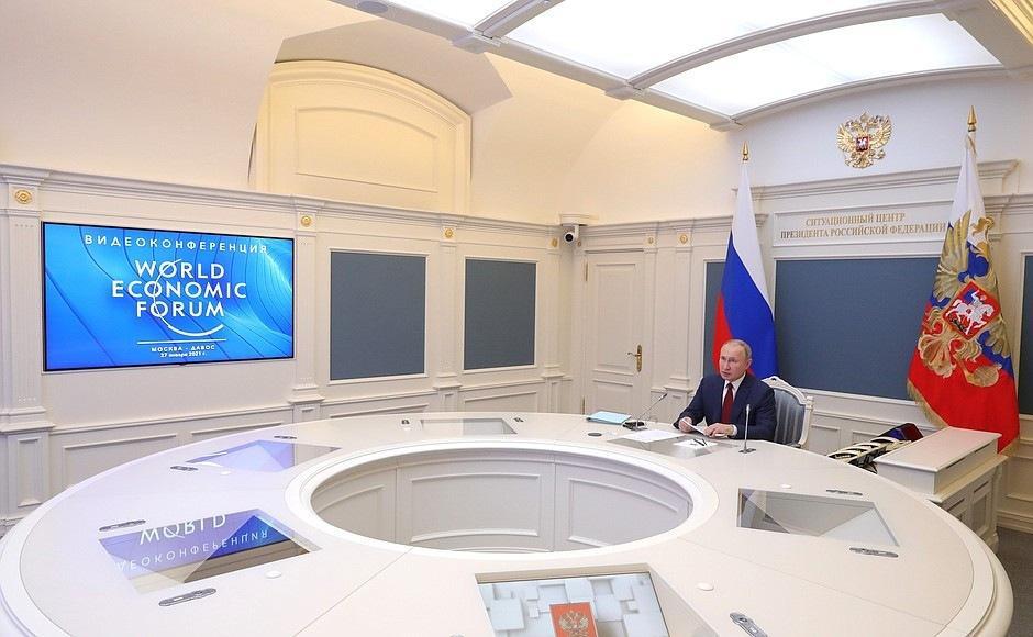 Davos 2021 Putin at the table